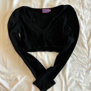 black edikted long sleeve top